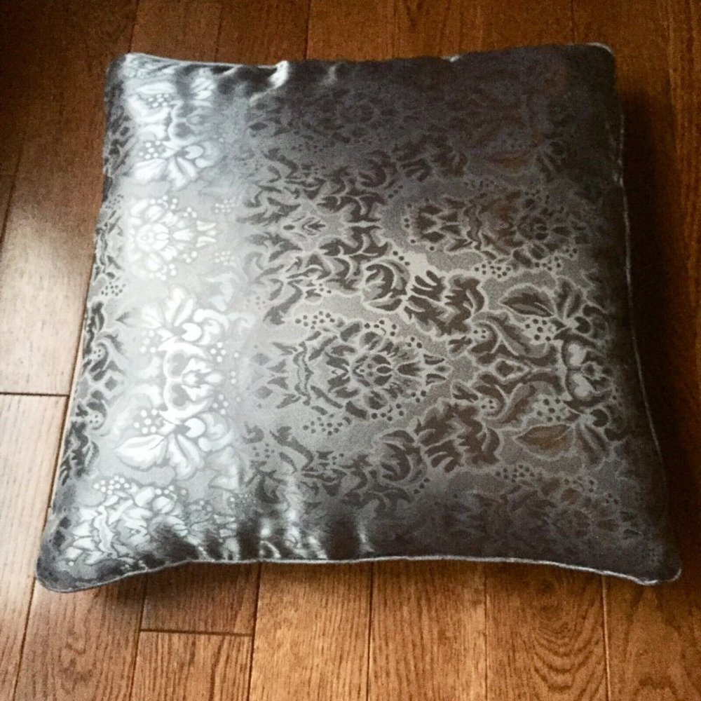 2 Throw Pillow‎ Covers 18” Square Jacquard Solid Grey Gold Black or Brown Zip On